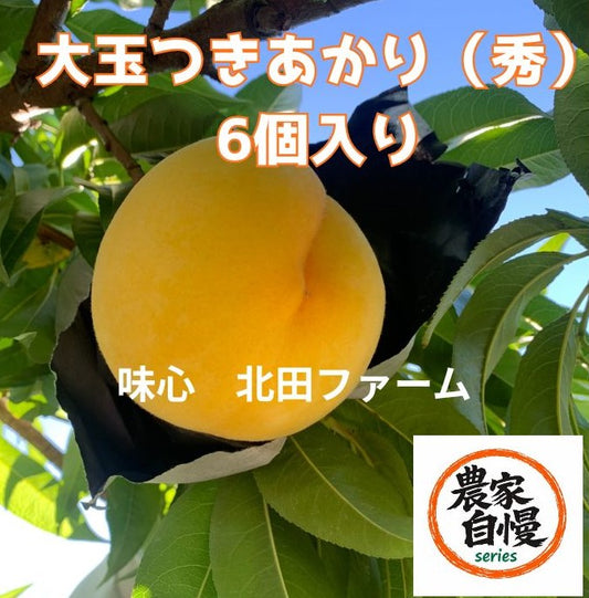 農家自慢!和歌山産直の高級黄桃 つきあかり(秀)大玉6個|味心北田ファーム|贈答用にも最適