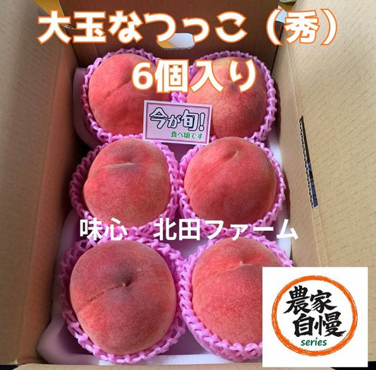 農家自慢！和歌山産なつっこ（秀）大玉6玉｜高糖度の人気桃を産地直送・贈答用にもおすすめ