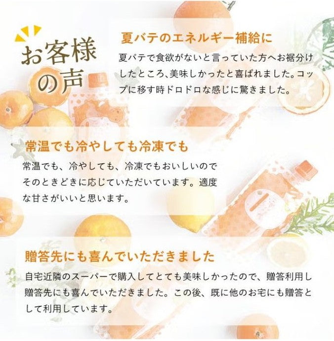 おふくろスムージー6本バラエティセット｜有田みかん・レモン・ゆず・橙・清見｜果肉たっぷり飲むゼリー｜ギフト・贈答用にも